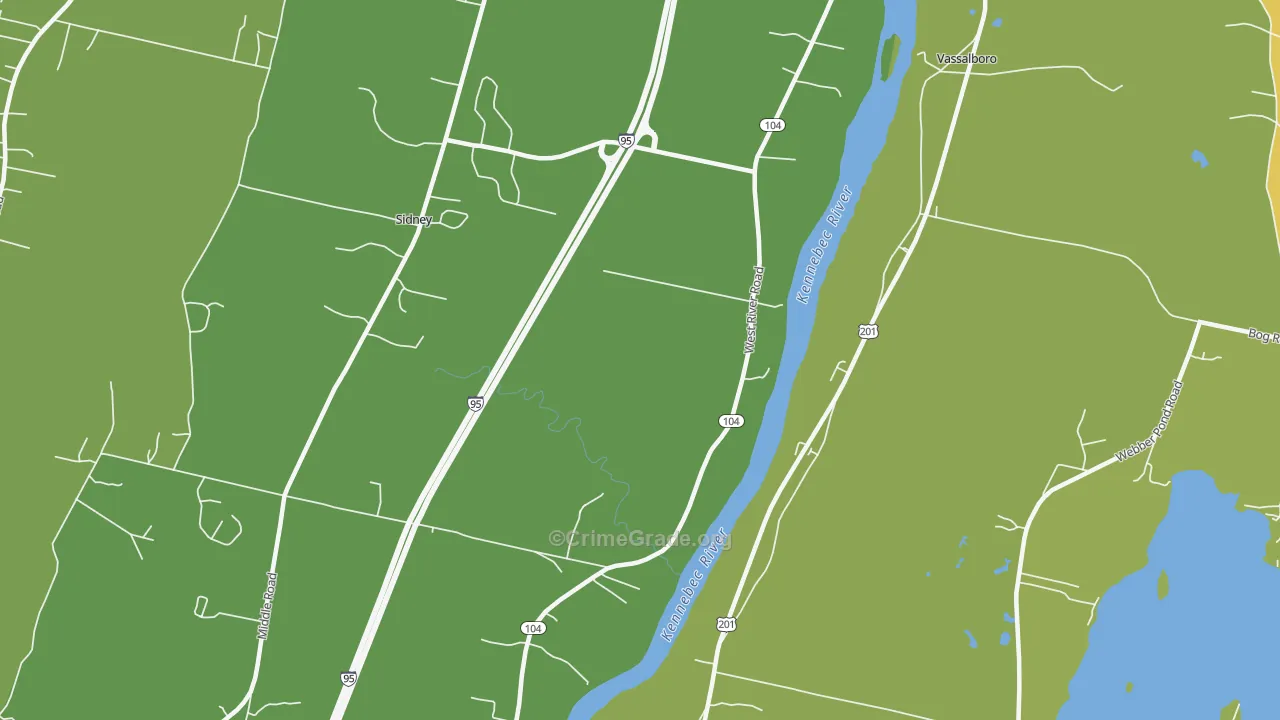 Sidney, ME Map of Assault Rates
