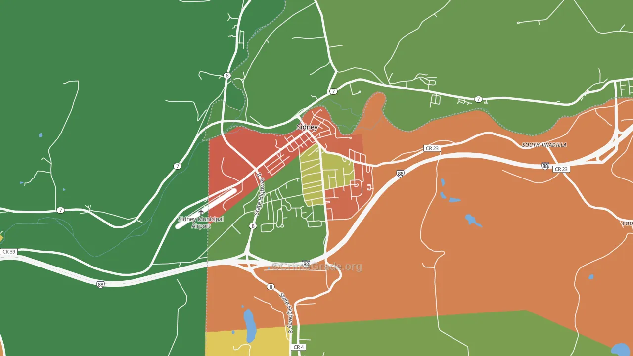 Sidney, NY Map of Assault Rates