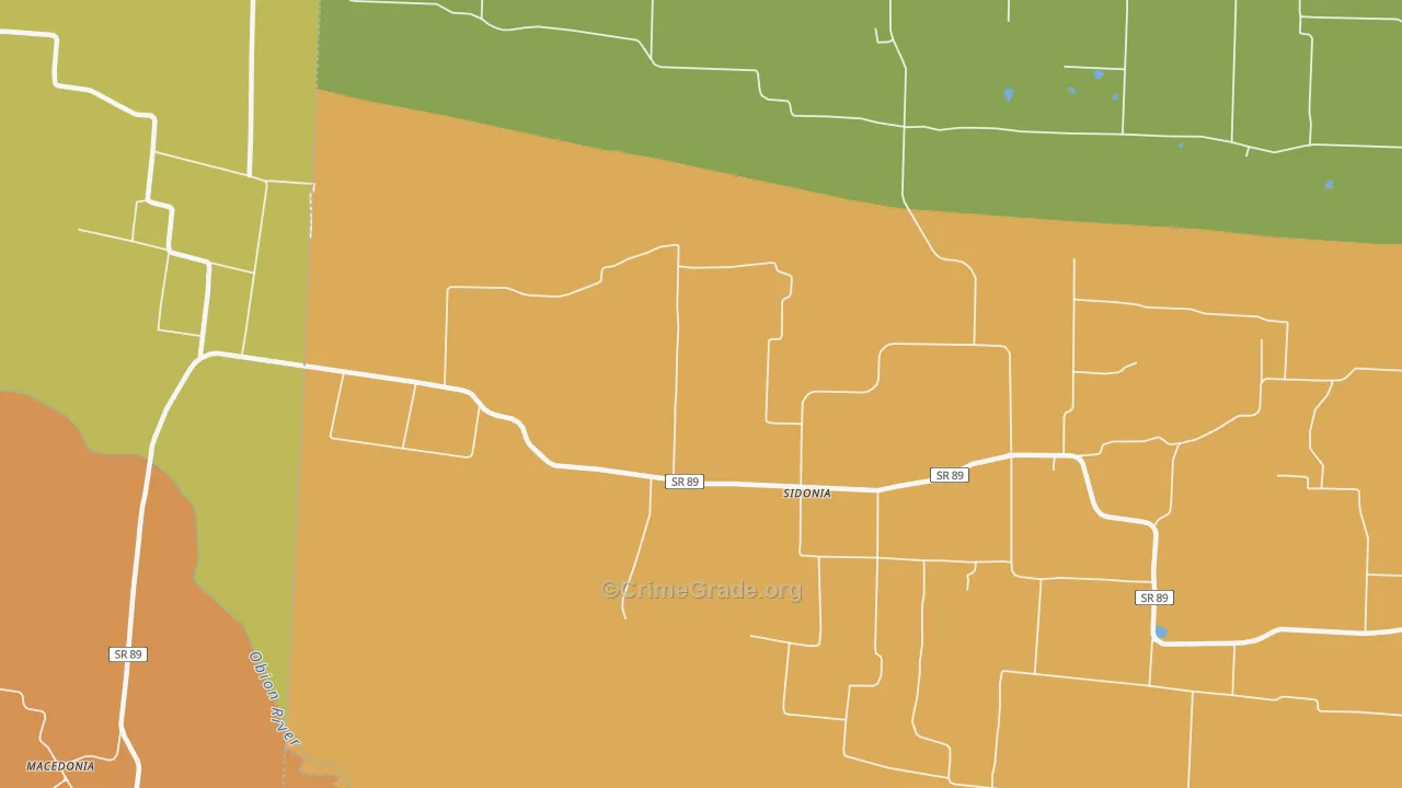 Sidonia, TN Map of Assault Rates