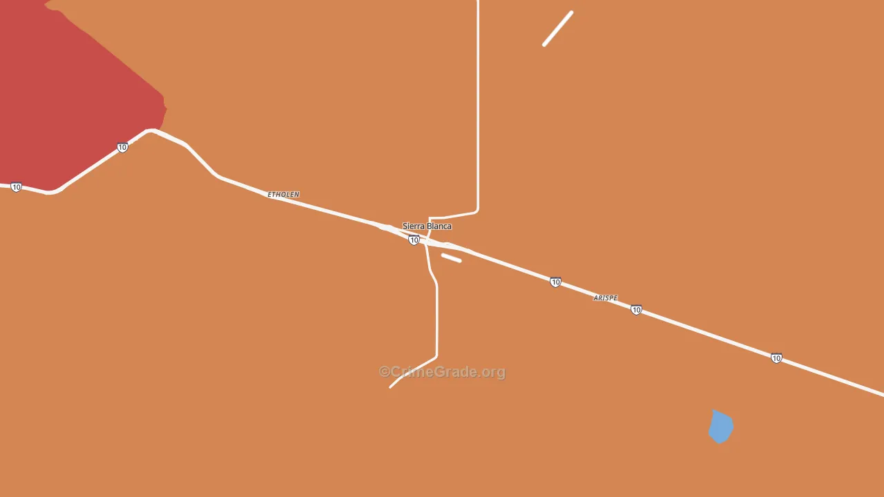 Sierra Blanca, TX Map of Assault Rates