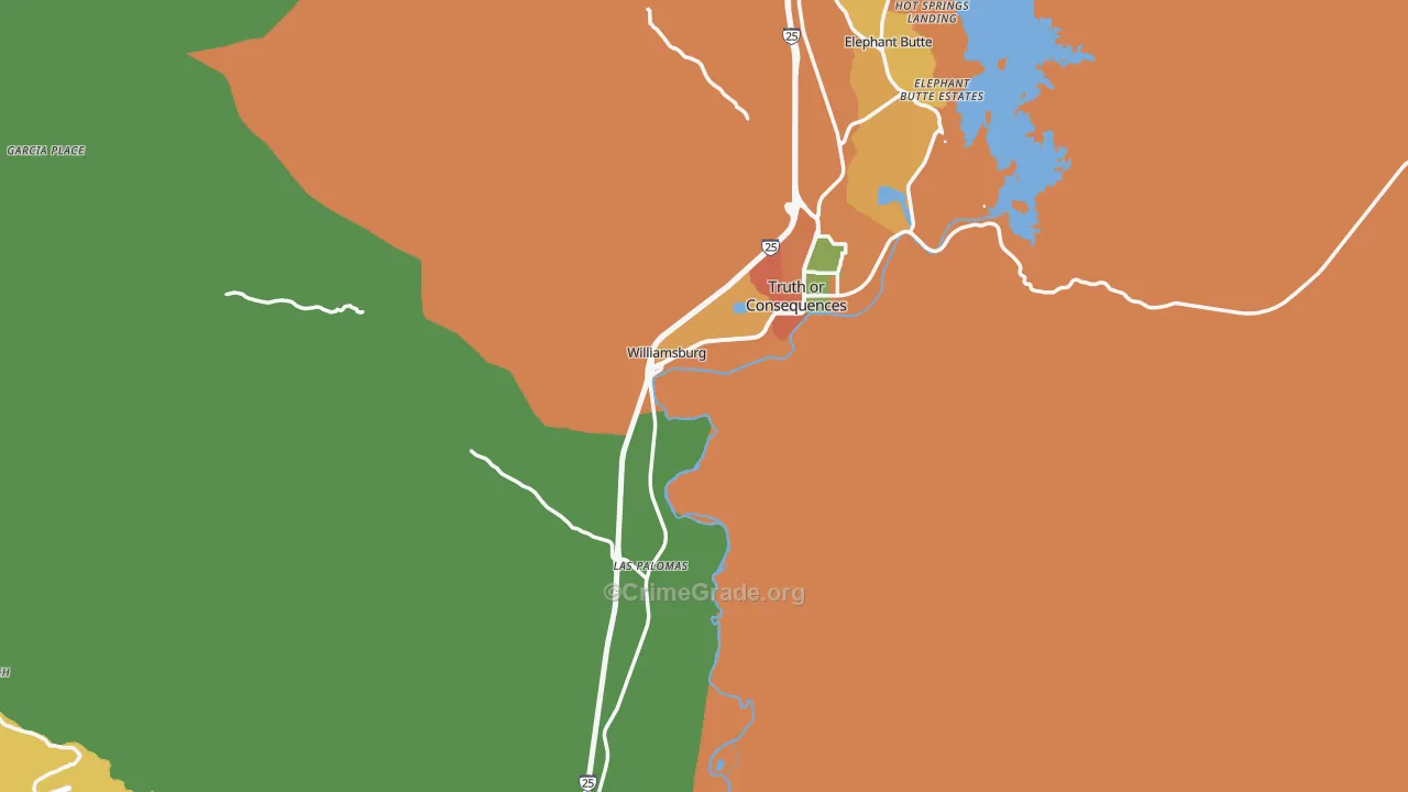 Sierra County, NM Map of Assault Rates