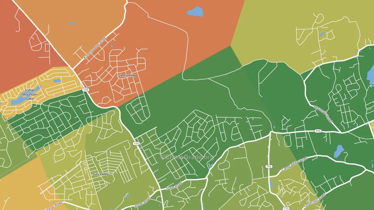 Sierra View, PA Map of Assault Rates