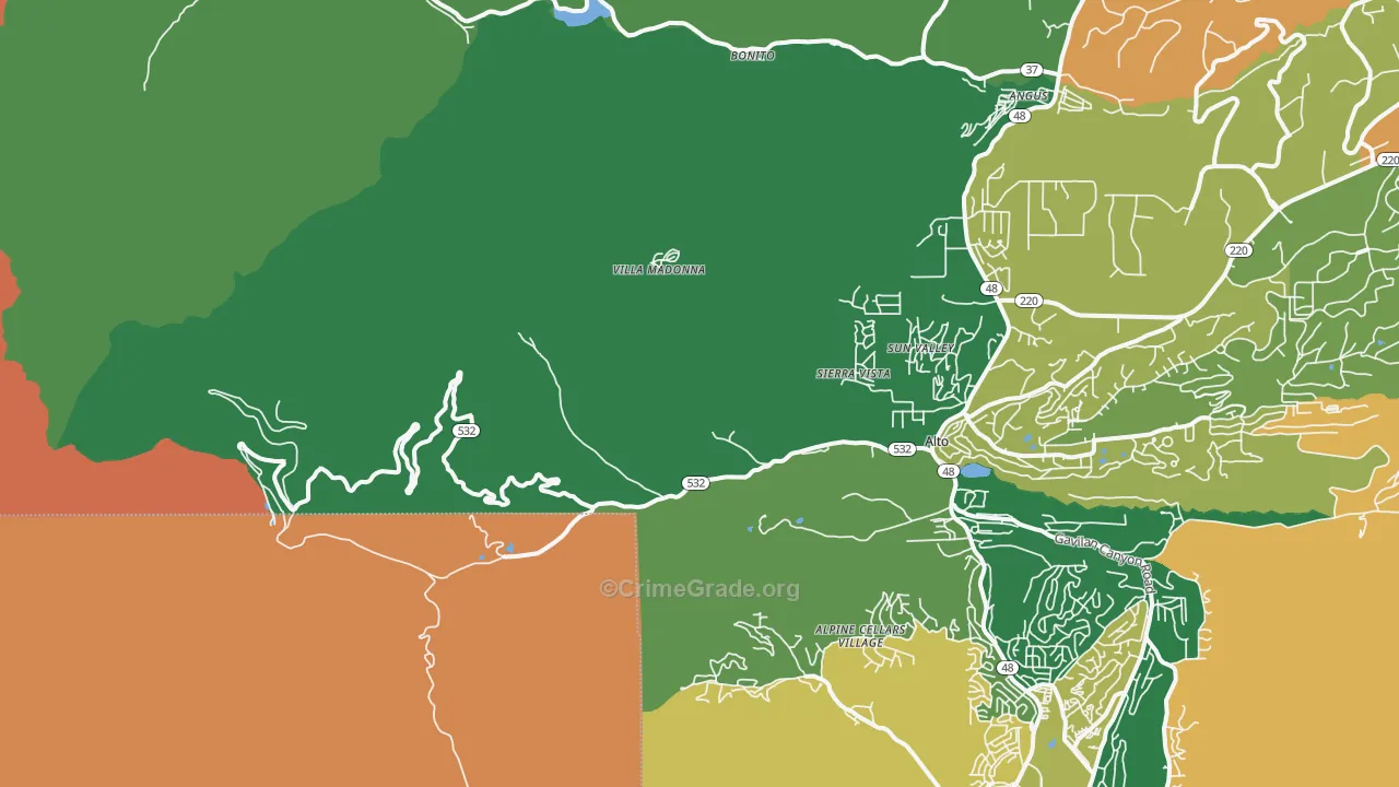 Sierra Vista, NM Map of Assault Rates