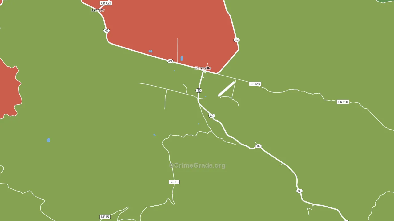 Sierraville, CA Map of Assault Rates