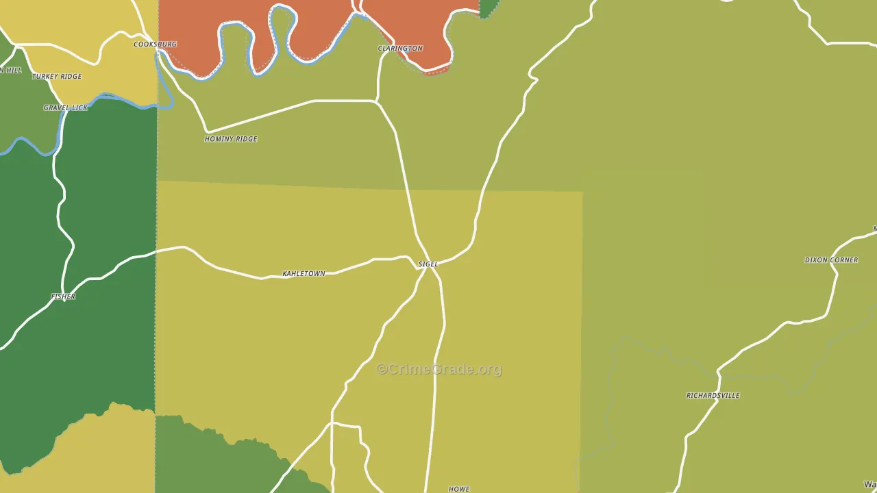 Sigel, PA Map of Assault Rates