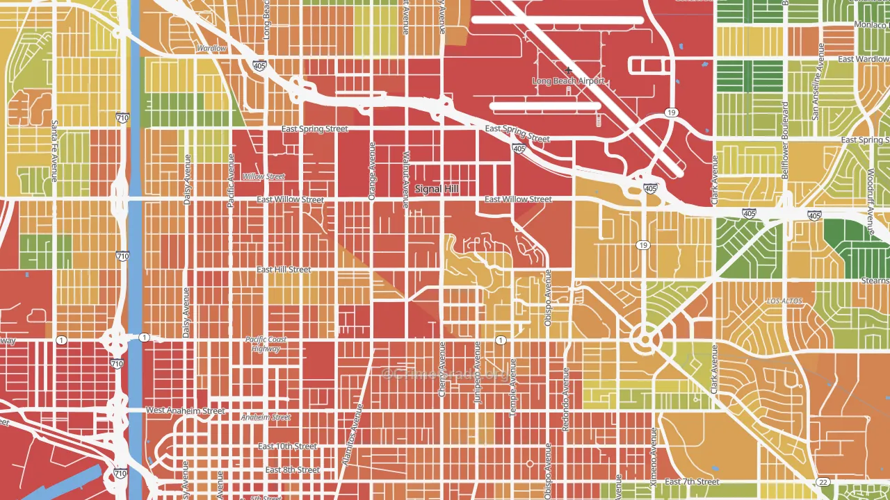 Signal Hill, CA Map of Assault Rates