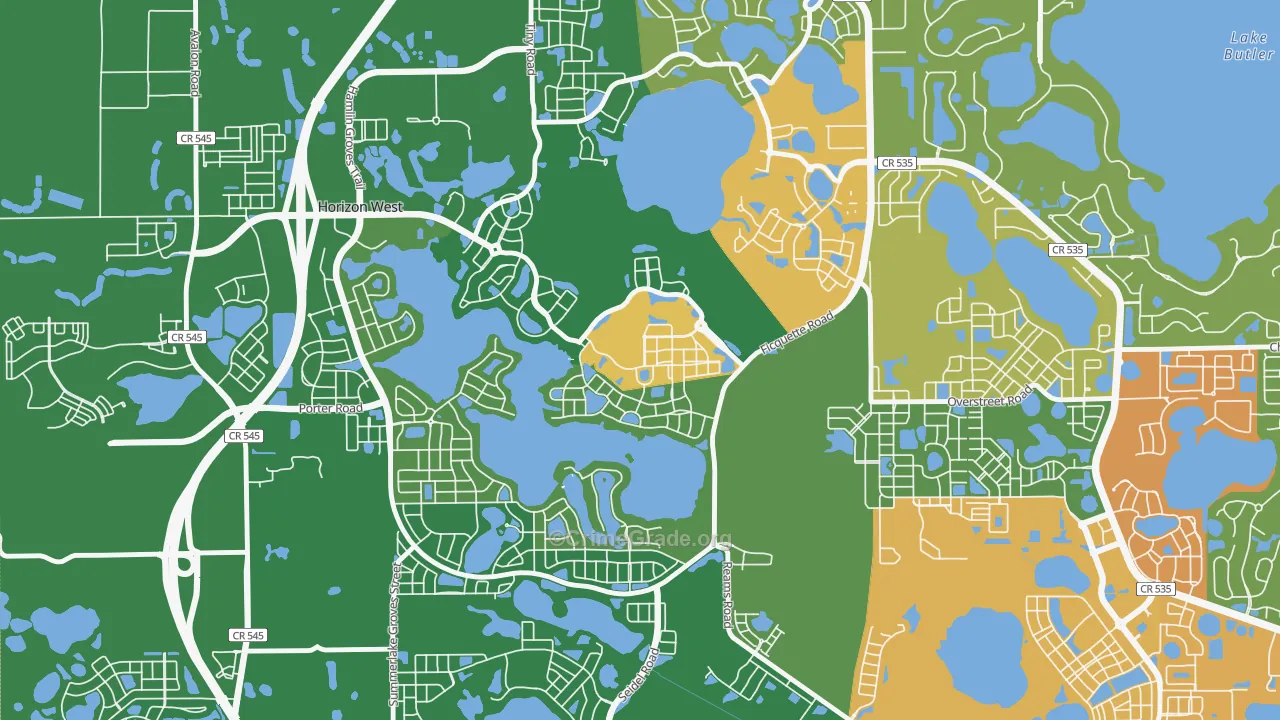 Signature Lakes, Horizon West, FL Map of Assault Rates