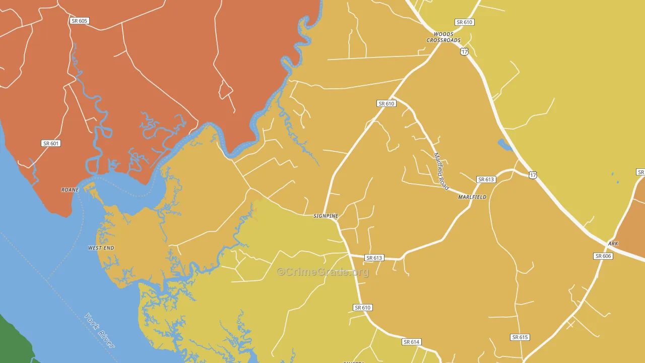 Signpine, VA Map of Assault Rates
