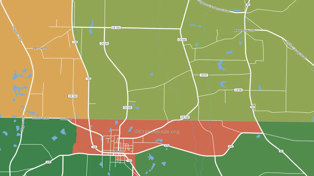 Sigsbee, GA Map of Assault Rates