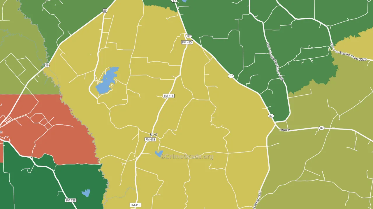 Silas, TX Map of Assault Rates
