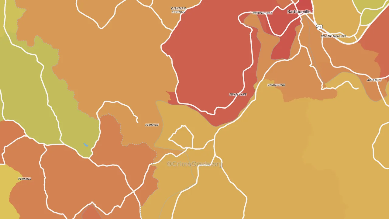 Siler, KY Map of Assault Rates