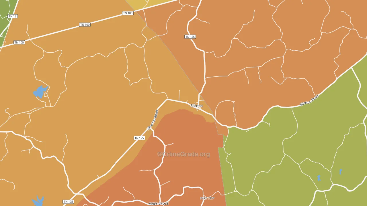 Silerton, TN Map of Assault Rates