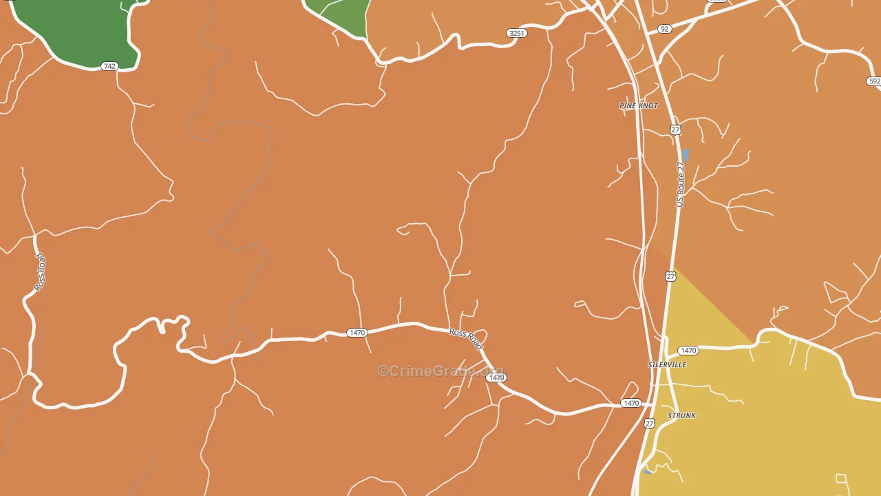 Silerville, KY Map of Assault Rates
