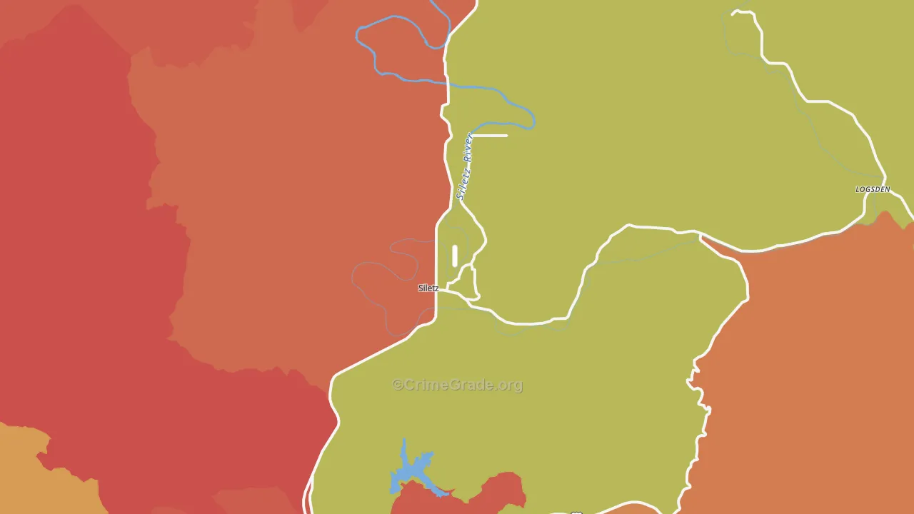Siletz, OR Map of Assault Rates