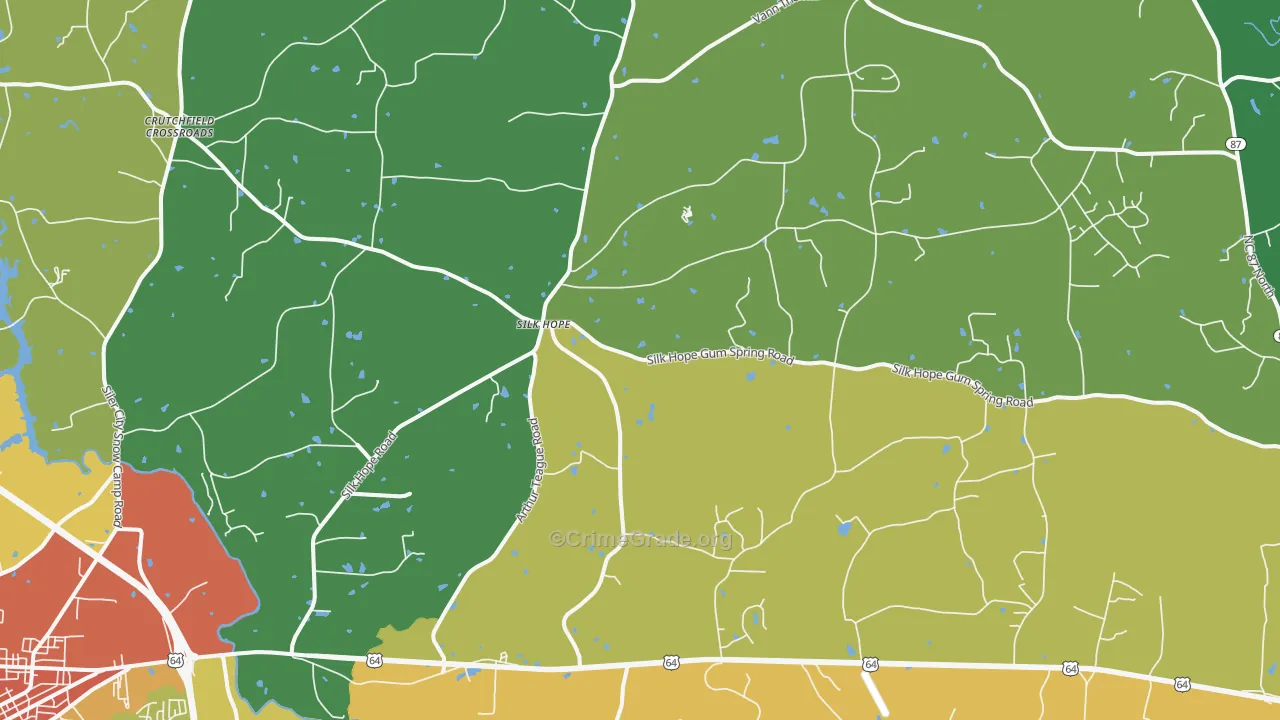 Silk Hope, NC Map of Assault Rates