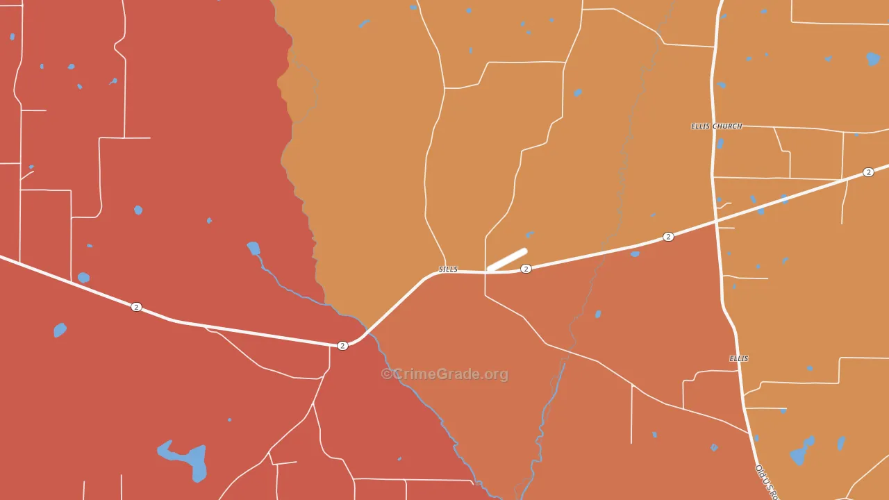 Sills, FL Map of Assault Rates