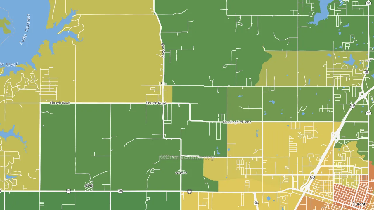 Silo, OK Map of Assault Rates