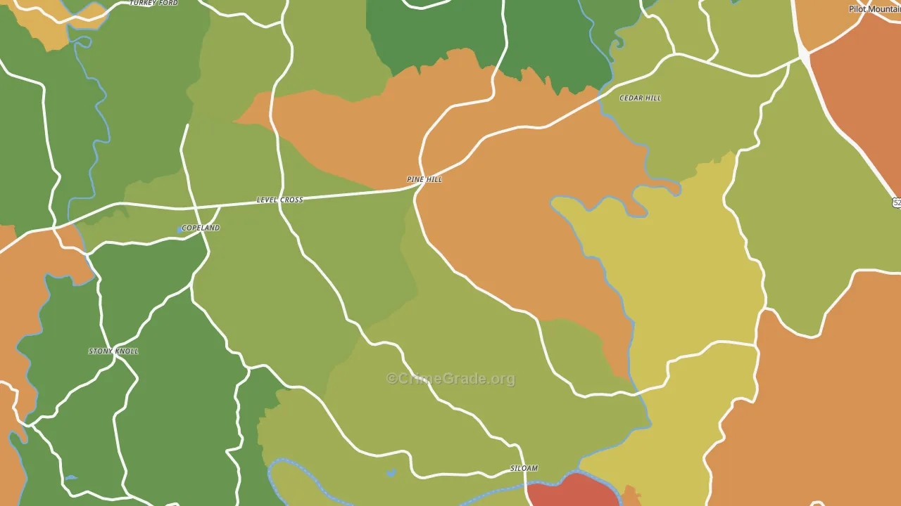 Siloam, NC Map of Assault Rates