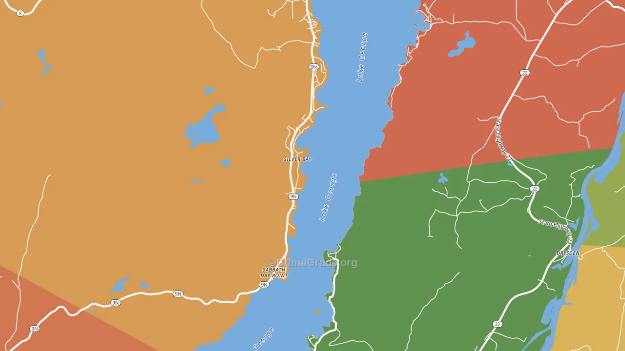 Silver Bay, NY Map of Assault Rates