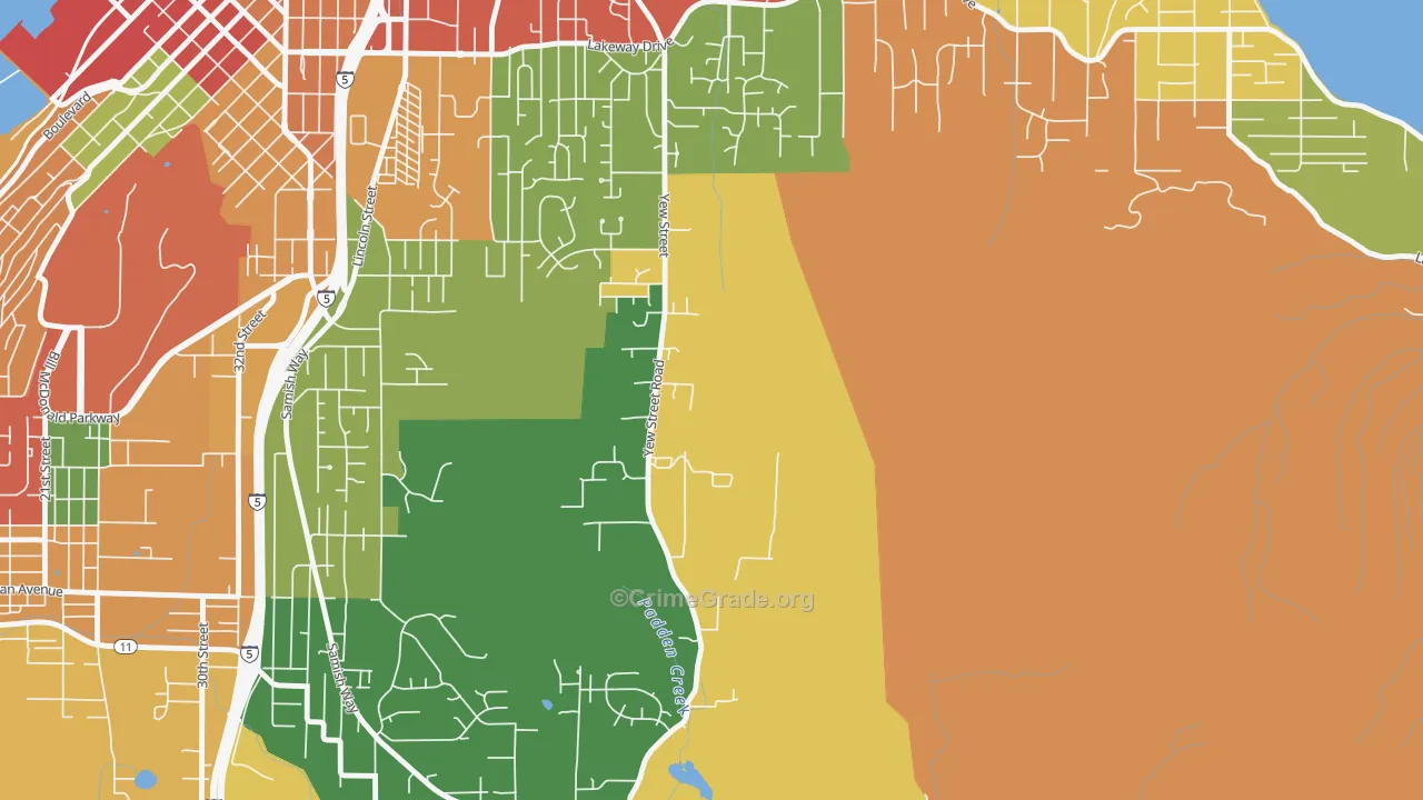 Silver Beach, WA Map of Assault Rates