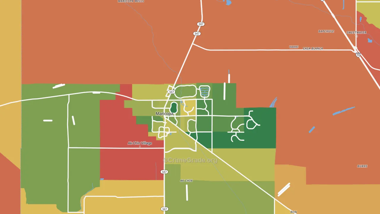 Silver Bell, AZ Map of Assault Rates