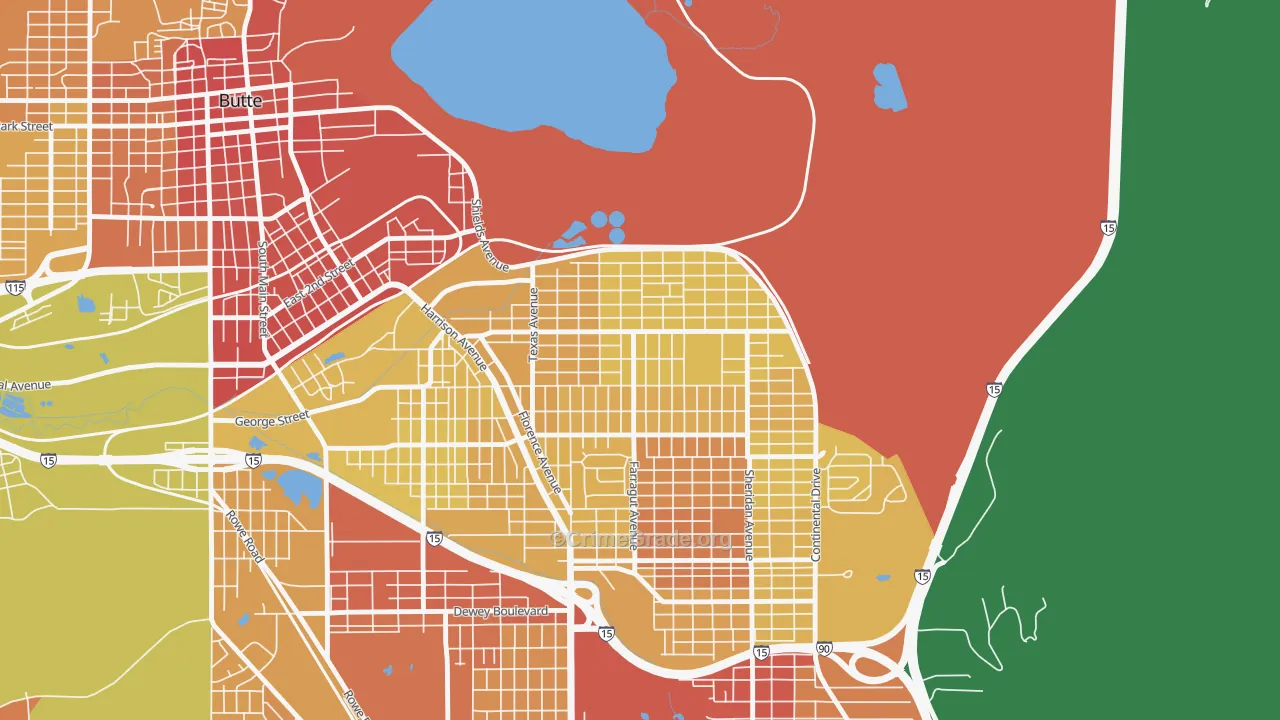 Silver Bow Park, Butte, MT Map of Assault Rates
