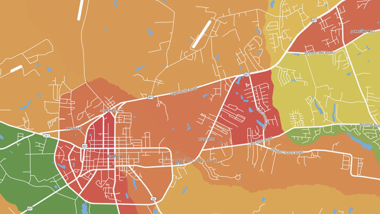 Silver City, NC Map of Assault Rates