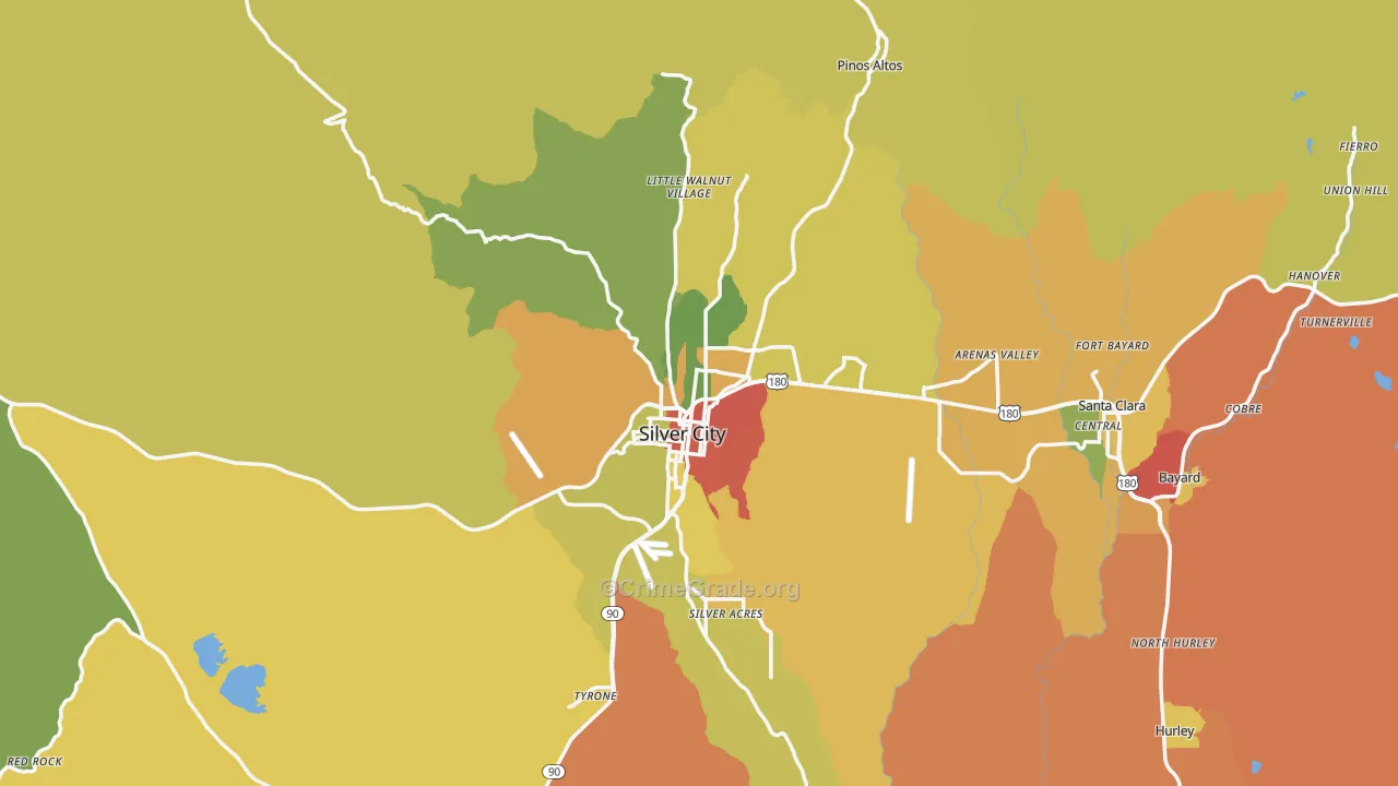 Silver City, NM Map of Assault Rates