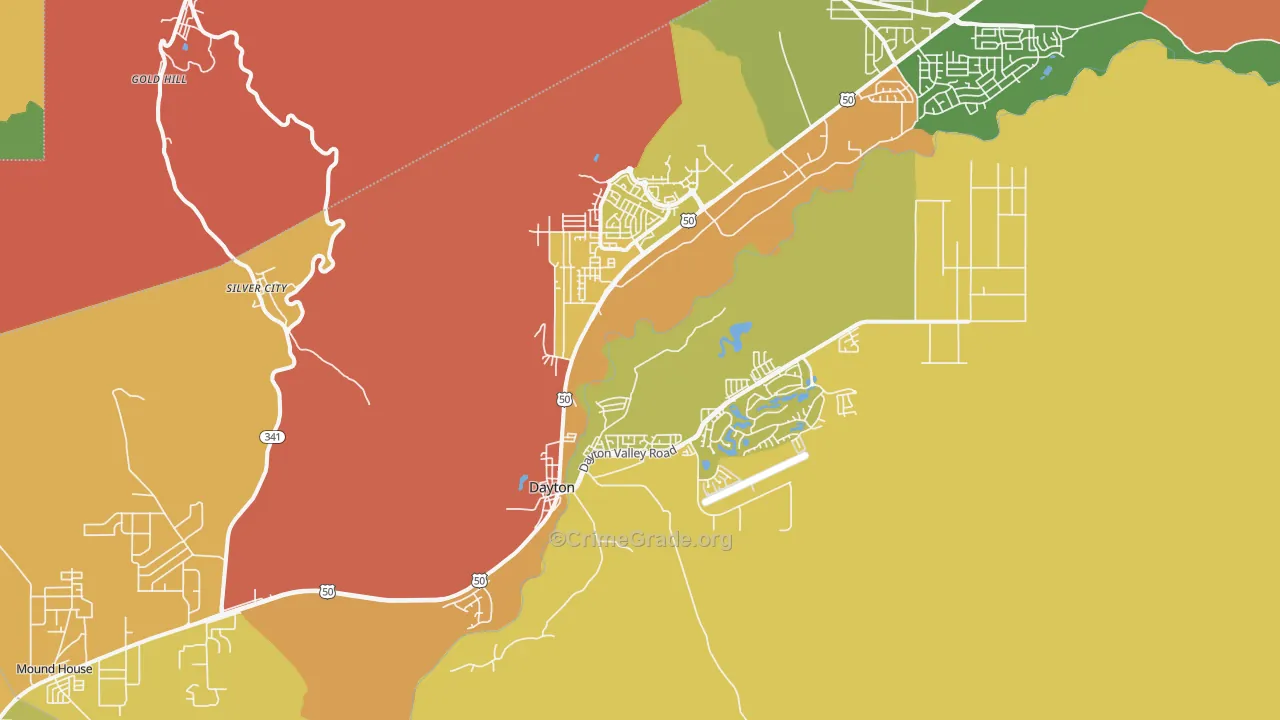 Silver City, NV Map of Assault Rates
