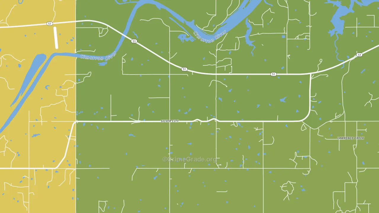 Silver City, OK Map of Assault Rates