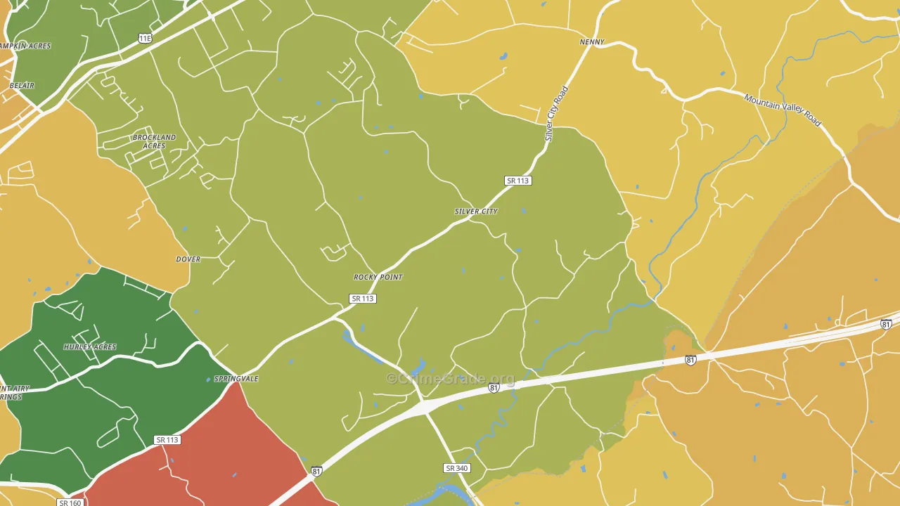 Silver City, TN Map of Assault Rates