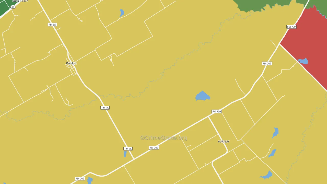 Silver City, TX Map of Assault Rates