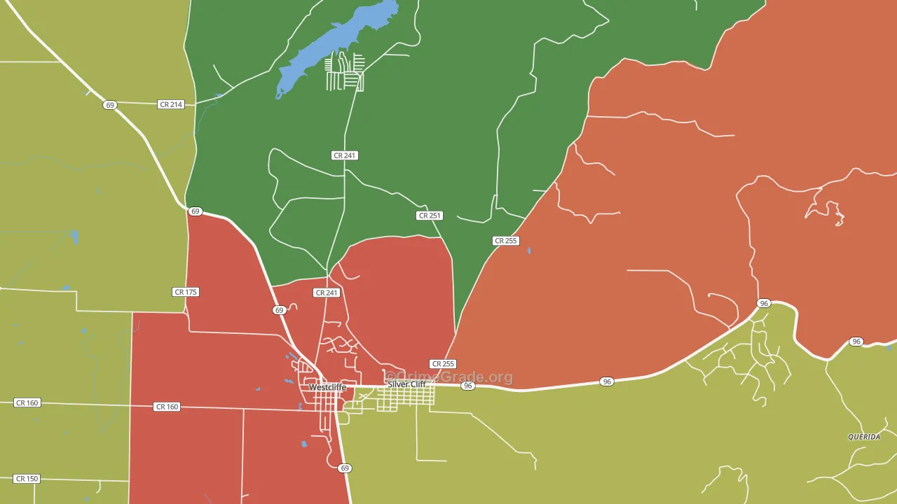 Silver Cliff, CO Map of Assault Rates