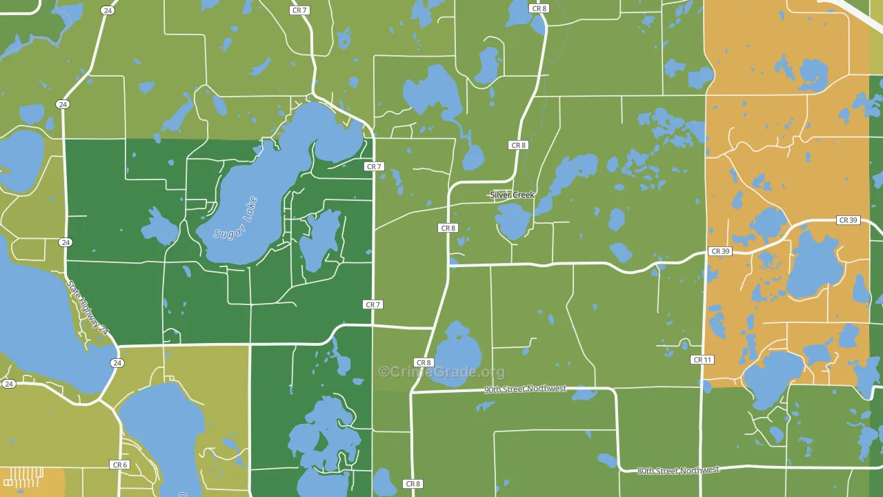 Silver Creek, MN Map of Assault Rates