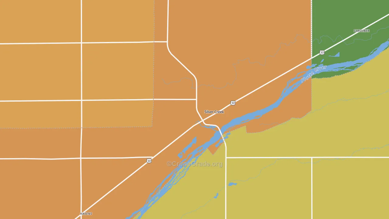 Silver Creek, NE Map of Assault Rates