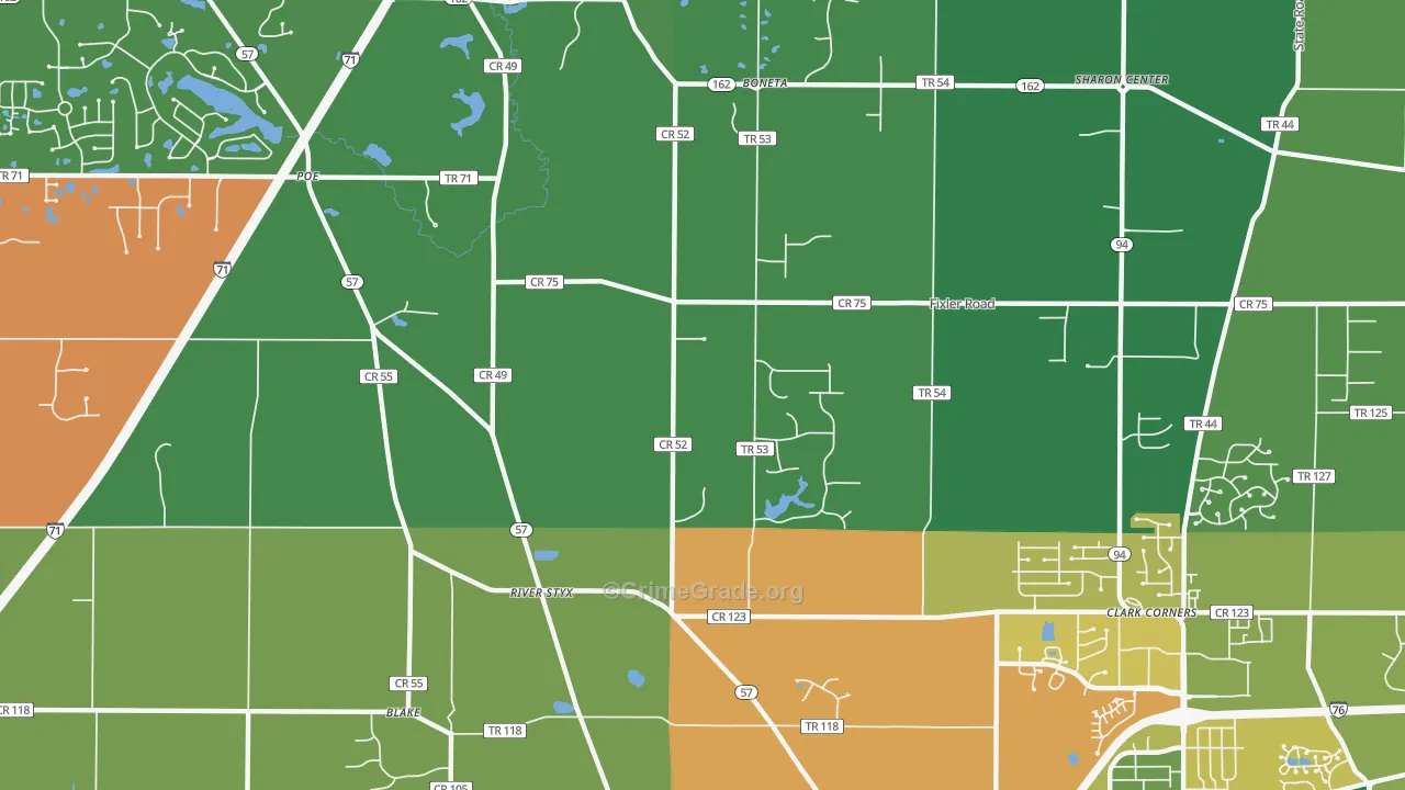 Silver Creek, OH Map of Assault Rates