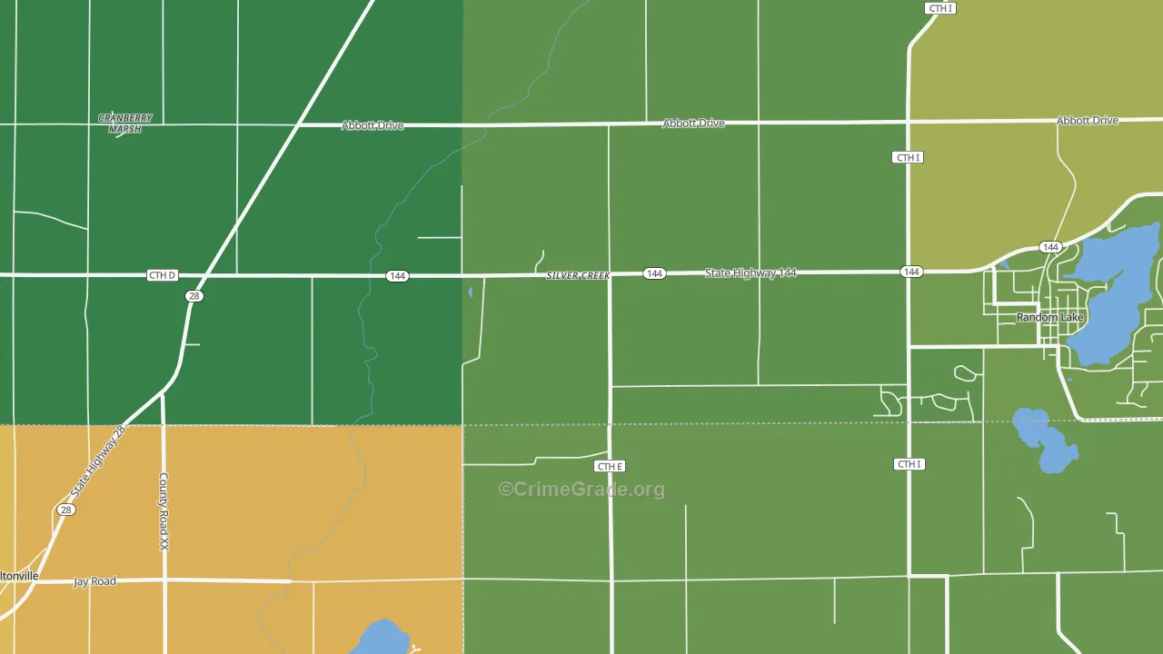 Silver Creek, WI Map of Assault Rates
