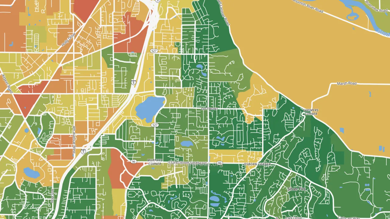 Silver Lake, Eastmont, WA Map of Assault Rates