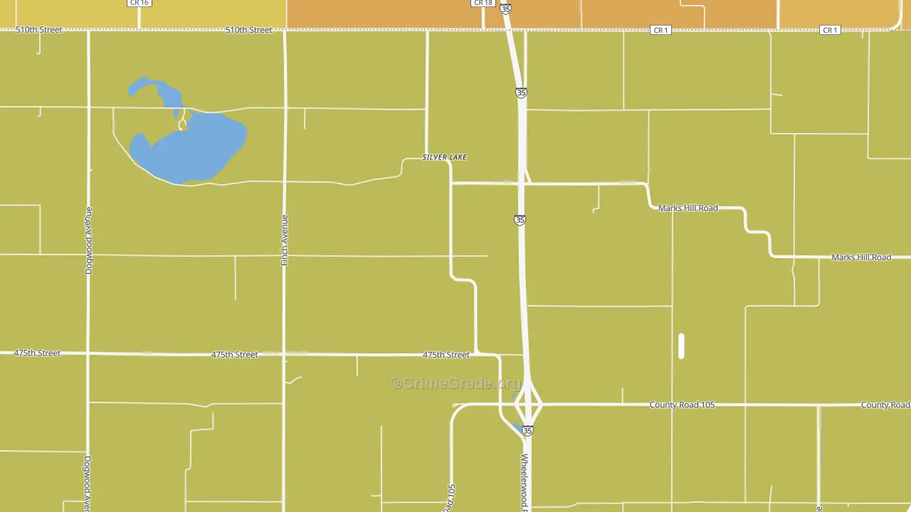 Silver Lake, IA Map of Assault Rates