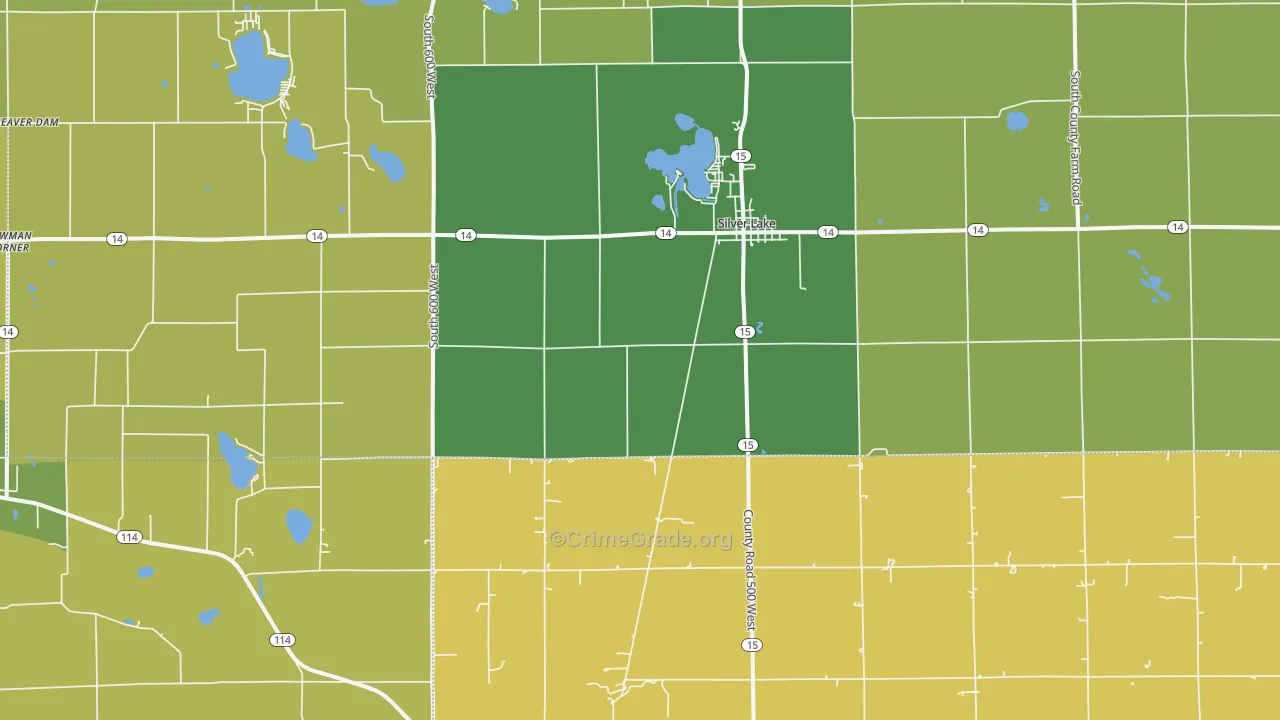 Silver Lake, IN Map of Assault Rates