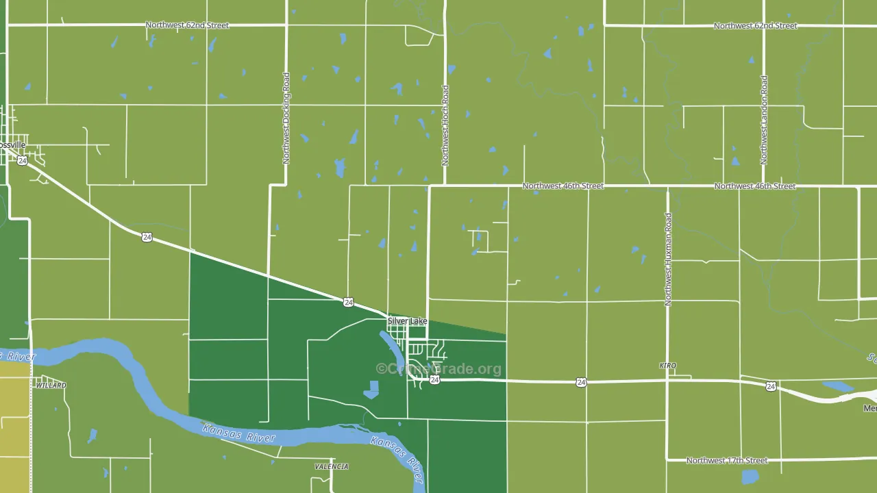 Silver Lake, KS Map of Assault Rates