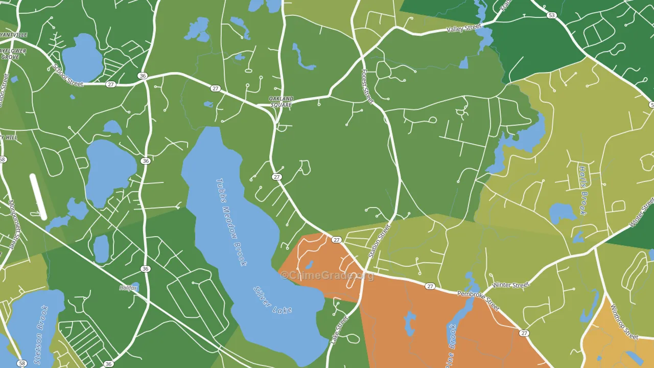 Silver Lake, MA Map of Assault Rates