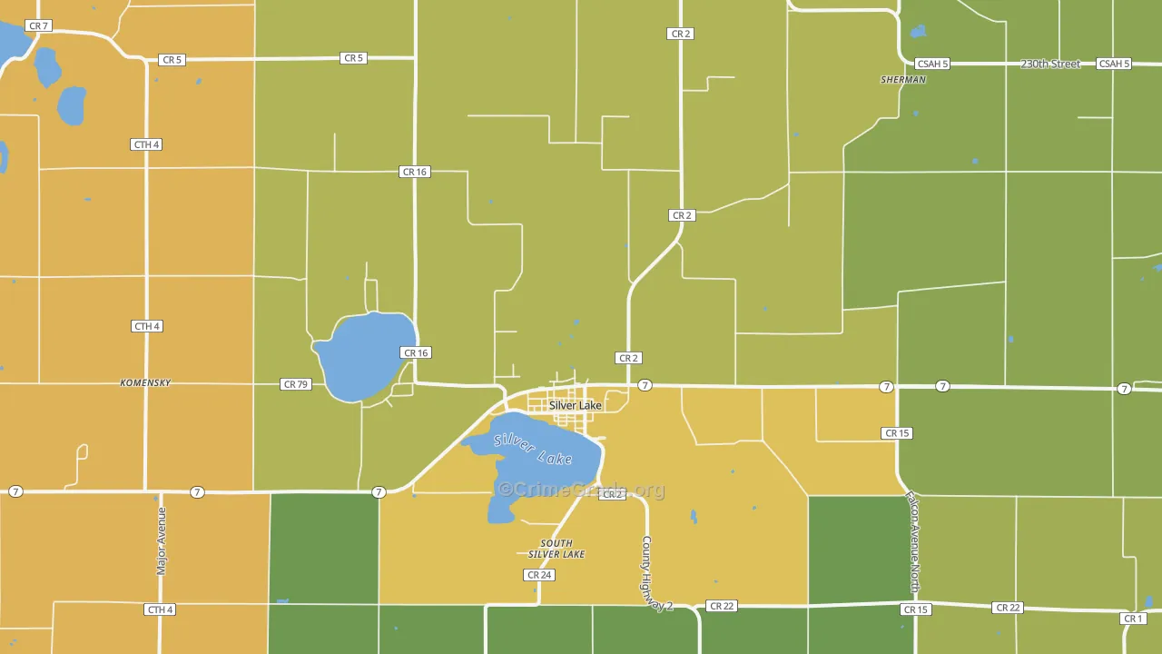 Silver Lake, MN Map of Assault Rates