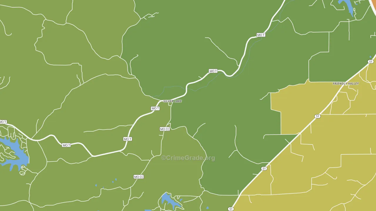 Silver Lake, MO Map of Assault Rates