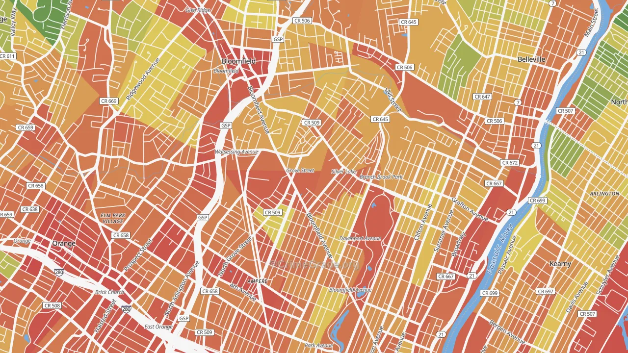 Silver Lake, NJ Map of Assault Rates