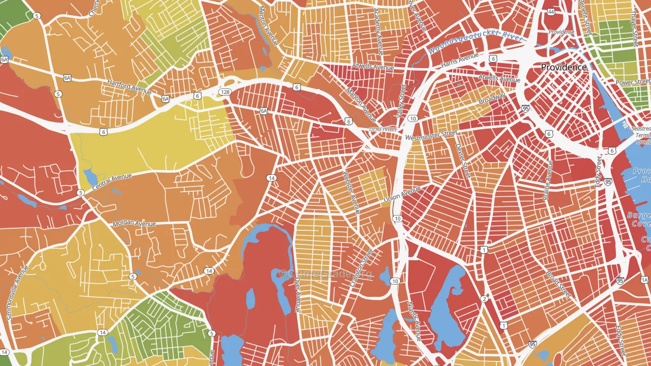 Silver Lake, Providence, RI Map of Assault Rates
