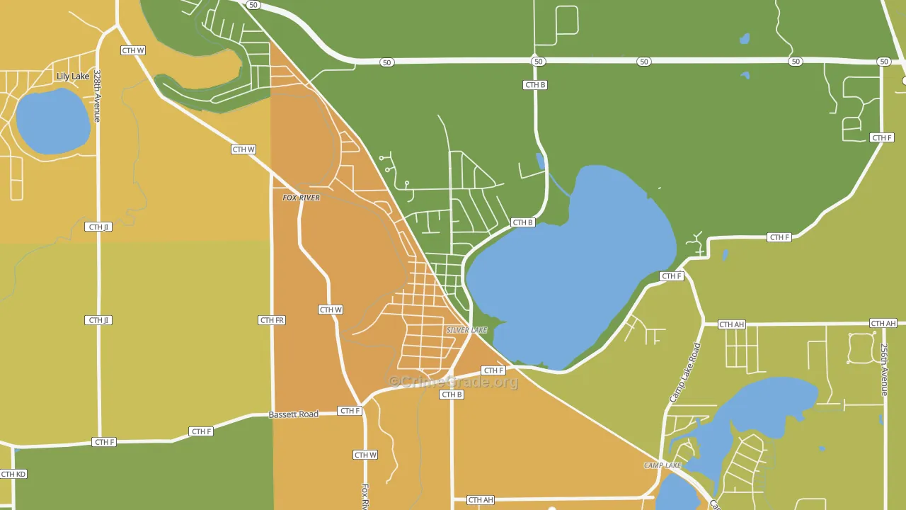 Silver Lake, WI Map of Assault Rates