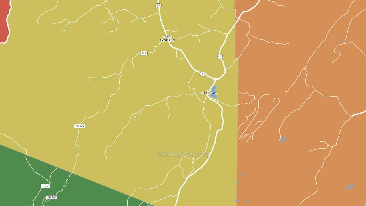 Silver Lake, WV Map of Assault Rates