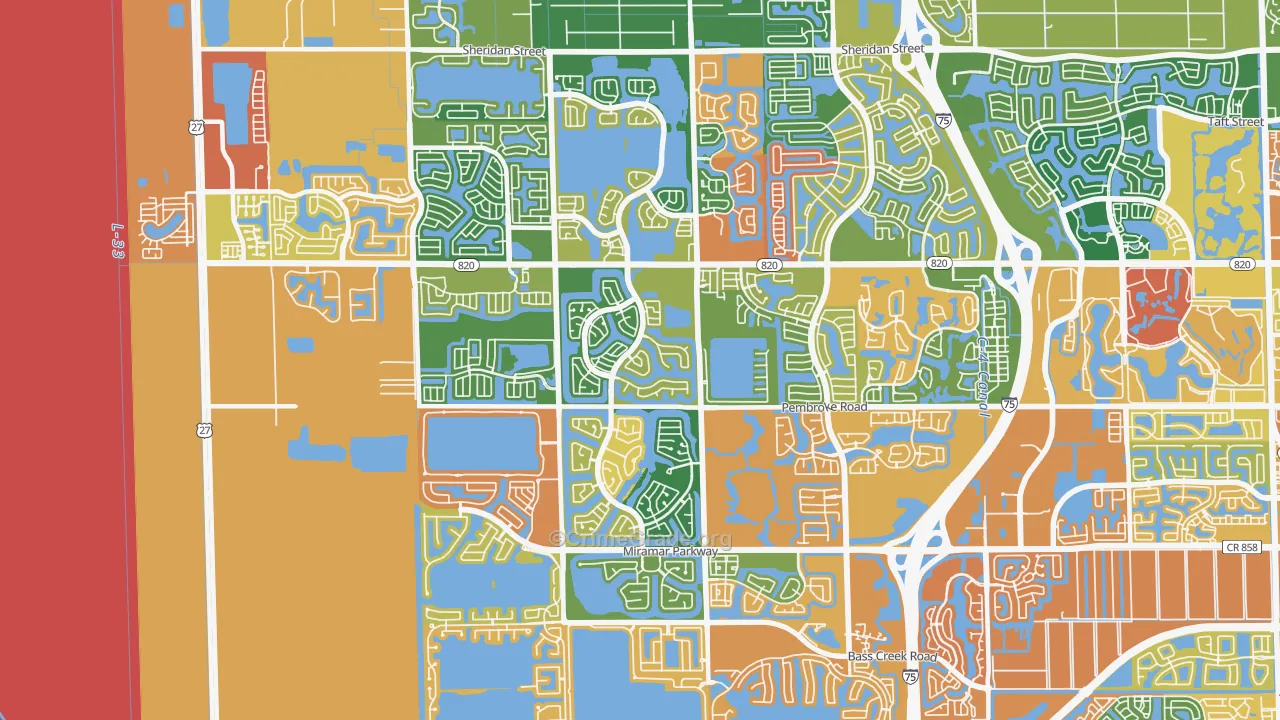 Silver Lakes, Pembroke Pines, FL Map of Assault Rates