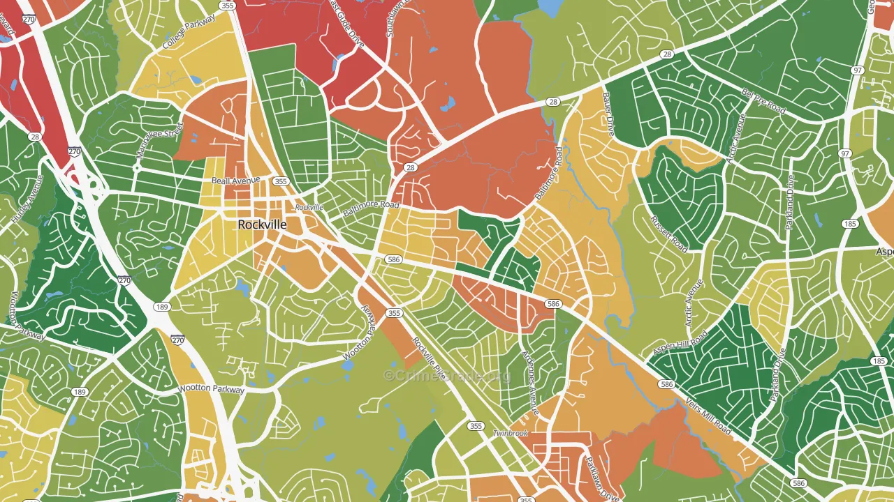 Silver Rock, Rockville, MD Map of Assault Rates